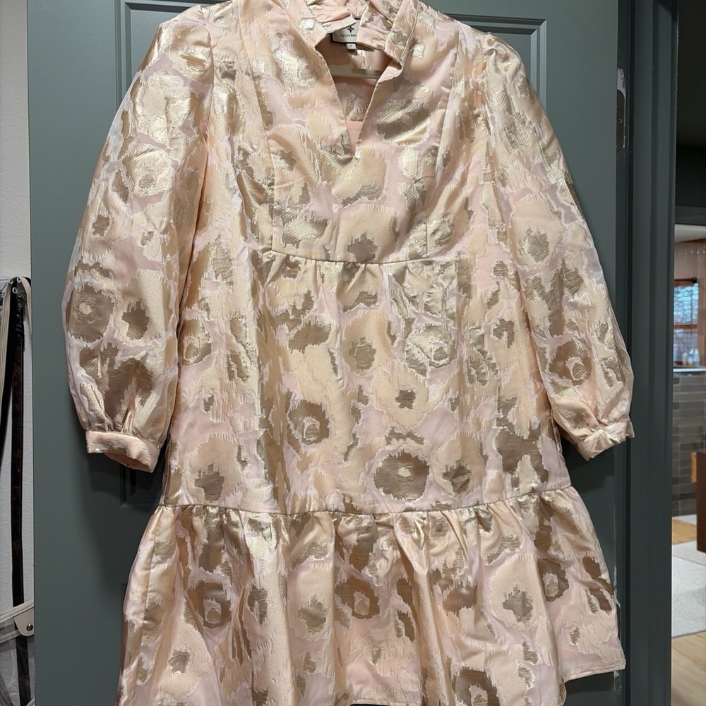 Tuckernuck Pink and Gold Floral Dress